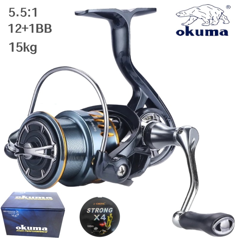 Kastking Reel Zephyr - Okuma Vollmetall-Spinnrolle, Modelle 1000-5000, 5,5:1 Hochgeschwindigkeitsübersetzung,